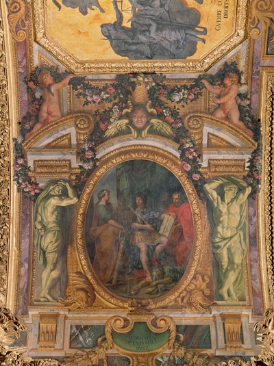 Judicial Reformation in 1667, Ceiling Painting from the Galerie des Glaces by Charles Le Brun